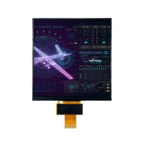 Front view of 7.5 Inch Square TFT LCD with high brightness 1000 nits displaying vivid colors for flight simulators.