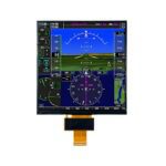 Front view of 7.5 Inch Square TFT LCD with high brightness 1000 nits displaying vivid colors for flight simulators.