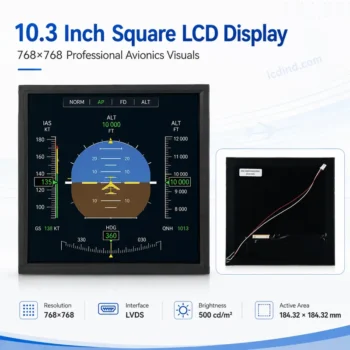 10.3 Inch Square LCD Display (768×768) Professional Avionics Visuals