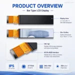 Bar type Icd display 3.71 inch 240*960 RGB 40pins ips screen 3.71 inch stretched bar lcd display