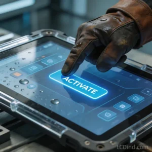 Wearing Gloves With Water, Touch Industrial Display Screen