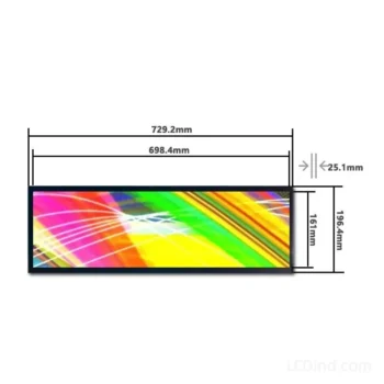 Stretched Bar LCD Display 28.6 inch 1920x540 LVDS 51