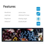 Stretched Bar LCD Display 28.6 inch 1920x540 LVDS 51