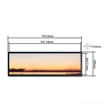 Stretch LCD Display 38.5 inch 1920x560 LVDS 700 nits