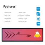 Bar LCD Screen Ultra Wide 49.5 inch LVDS