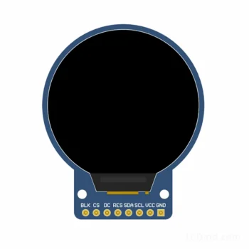 round TFT display for industrial rotary controls - front product view