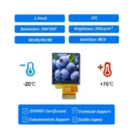 1.3 inch TFT LCD module for compact square displays - front product view