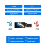1.9 inch TFT LCD module for bright compact devices - front product view