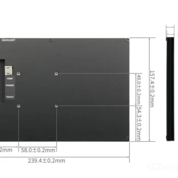 10.1 inch IPS touch display for equipment HMI panels - front product view