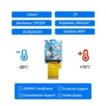 2 inch TFT LCD module for embedded device displays - front product view