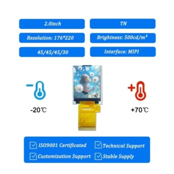 2 inch TFT LCD module for embedded device displays - front product view