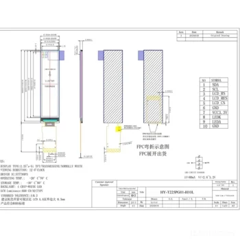 2.25 inch bar TFT display for narrow status panels - front product view