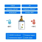 2.8 inch TFT LCD module for compact instrument panels - front product view