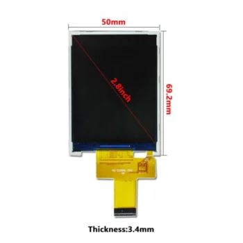 2.8 inch TFT LCD module for industrial handheld devices - front product view