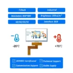 7 Inch TFT LCD Module for Equipment HMI | RGB 800x480, 350 Nits