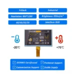 9 inch TFT LCD display for equipment display panels - front product view