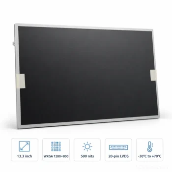 Innolux G133IGE-L03 LCD panel for 13.3 inch LVDS HMI panel with 500 nits brightness - product photo