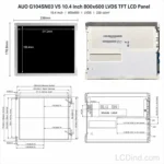 AUO G104SN03 V5 10.4 Inch 800x600 LVDS TFT LCD Panel