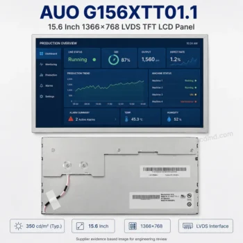 AUO G156XTT01.1 15.6 Inch 1366x768 LVDS TFT LCD Panel