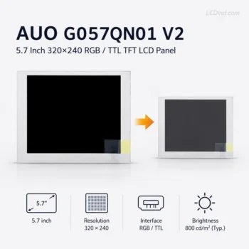 AUO G057QN01 V2 5.7 Inch 320x240 RGB / TTL TFT LCD Panel