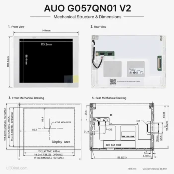 AUO G057QN01 V2 5.7 Inch 320x240 RGB / TTL TFT LCD Panel