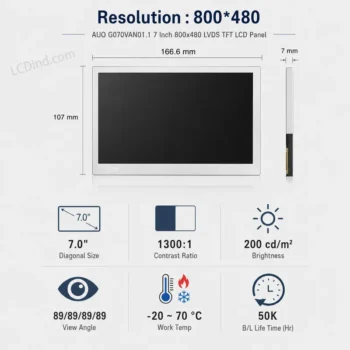 AUO G070VAN01.1 7 Inch 800x480 LVDS TFT LCD Panel