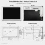 AUO G070VW01 V012 7 Inch 800x480 LVDS TFT LCD Panel