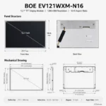 BOE EV121WXM-N16 12.1 Inch 1280x800 TFT LCD Panel