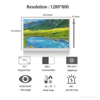 BOE EV101WXM-N80 10.1 Inch 1280x800 TFT LCD Panel