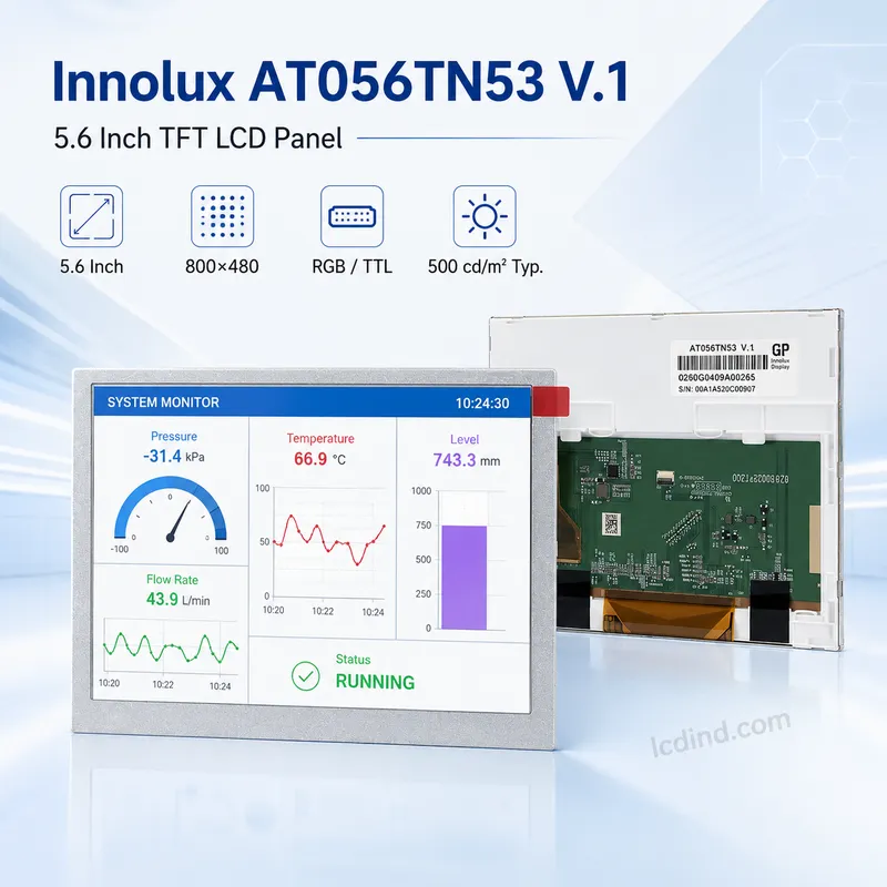 Innolux AT056TN53 V.1 5.6 Inch 800x480 RGB - TTL TFT LCD Panel1_Industrial TFT LCD Display Innolux AT056TN53 V.1 5.6 Inch 800x480 RGB / TTL TFT LCD Panel