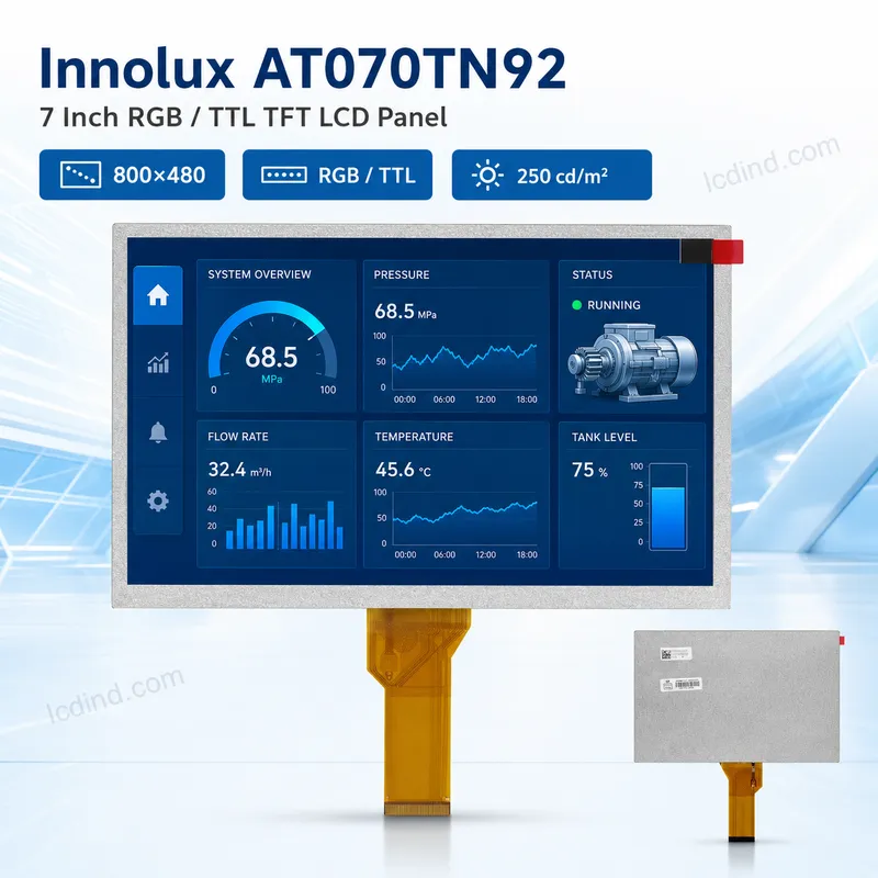 Innolux AT070TN92 7 Inch 800x480 RGB - TTL TFT LCD Panel2_Industrial TFT LCD Display Innolux AT070TN92 7 Inch 800x480 RGB / TTL TFT LCD Panel