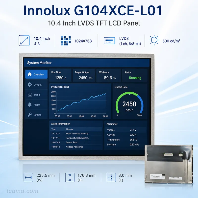 Innolux G104XCE-L01 10.4 Inch 1024x768 LVDS TFT LCD Panel1_Industrial TFT LCD Display Innolux G104XCE-L01 10.4 Inch 1024x768 LVDS TFT LCD Panel