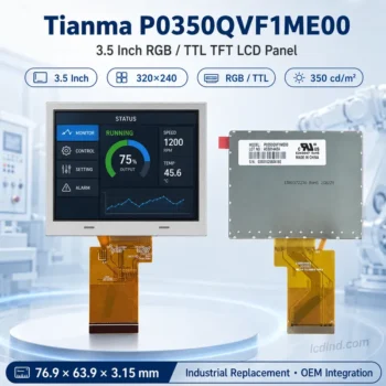 Tianma P0350QVF1ME00 3.5 Inch 320x240 RGB / TTL TFT LCD Panel