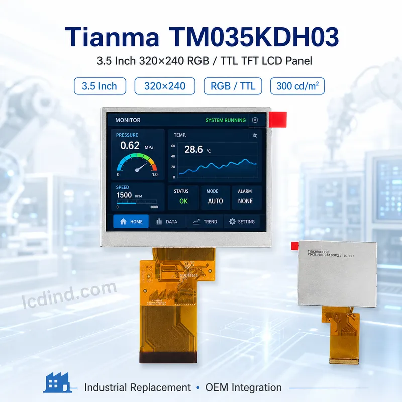 Tianma TM035KDH03 3.5 Inch 320x240 RGB - TTL TFT LCD Panel1_Industrial TFT LCD Display Tianma TM035KDH03 3.5 Inch 320x240 RGB / TTL TFT LCD Panel