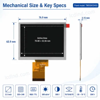 Tianma TM035KDH03 3.5 Inch 320x240 RGB / TTL TFT LCD Panel