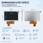 Tianma TM050RDH03-41 5 Inch 800x480 RGB / TTL TFT LCD Panel