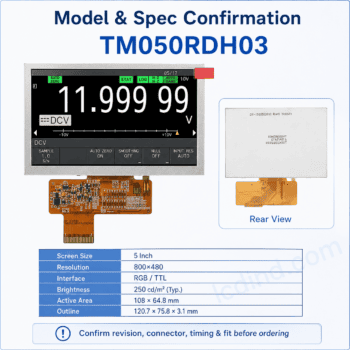 Tianma TM050RDH03 5 Inch 800x480 RGB / TTL TFT LCD Panel