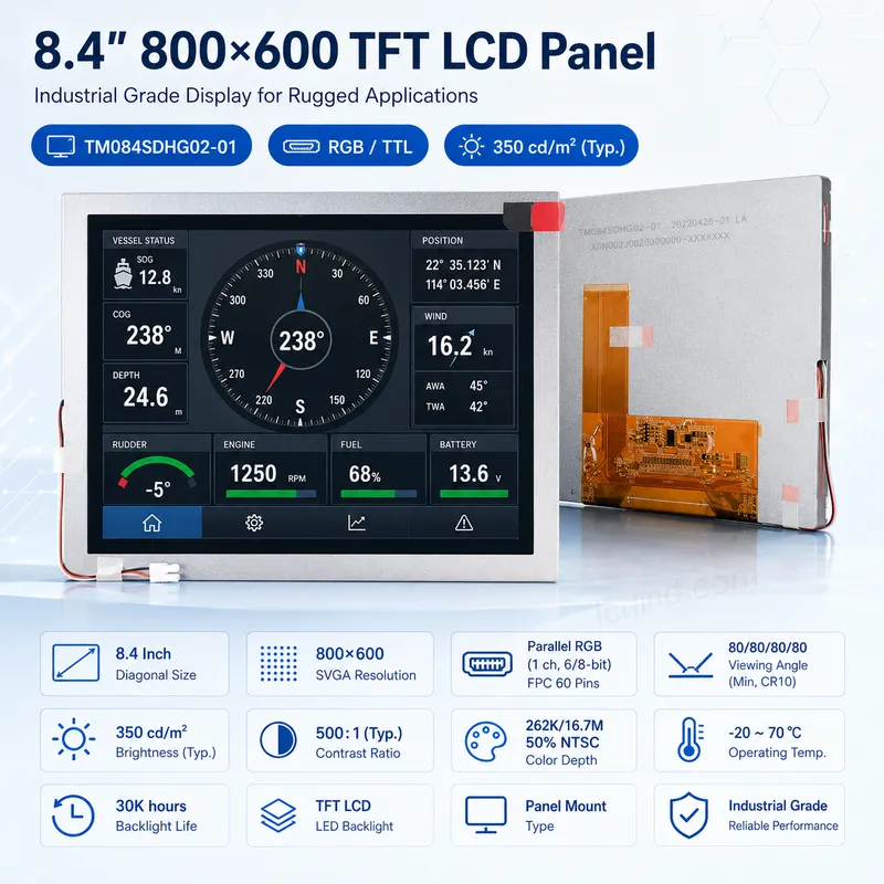Tianma TM084SDHG02-01 8.4 Inch 800x600 RGB - TTL TFT LCD Panel1_Industrial TFT LCD Display Tianma TM084SDHG02-01 8.4 Inch 800x600 RGB / TTL TFT LCD Panel