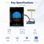 12 Inch 1200×1600 High-Brightness LVDS Flight Simulator LCD Module
