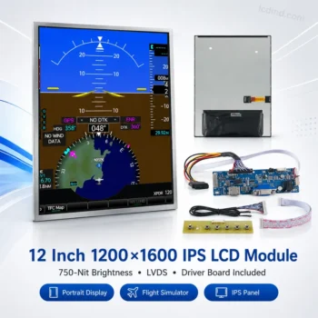 12 Inch 1200×1600 High-Brightness LVDS Flight Simulator LCD Module