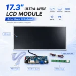 17.3 Inch 1920x768 30PIN LVDS 600 Nits High Brightness LCD Module for Flight Simulator